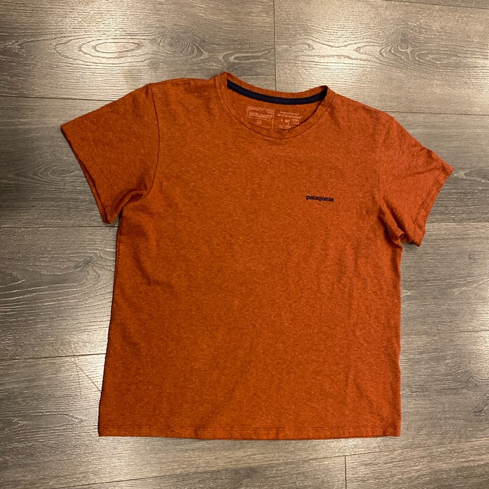 Patagonia P-6 Crop Tee Women’s Medium Burnt Orange Gorpcore Hiking Boho Top - Picture 3 of 6